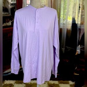 Skims Lavender Long Sleeve Henley PJ Shirt